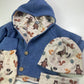 Walkjacke Animal, blau Melange