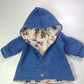 Walkjacke Animal, blau Melange