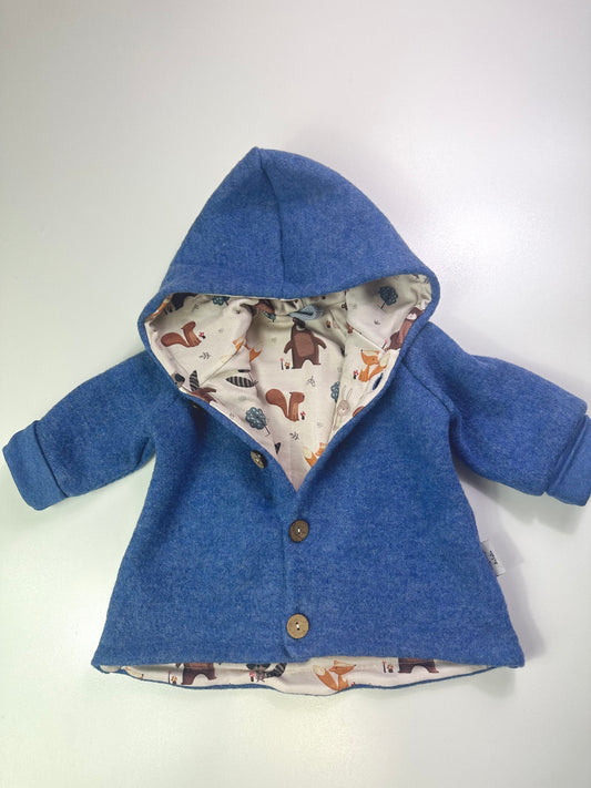 Walkjacke Animal, blau Melange