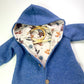 Walkjacke Animal, blau Melange