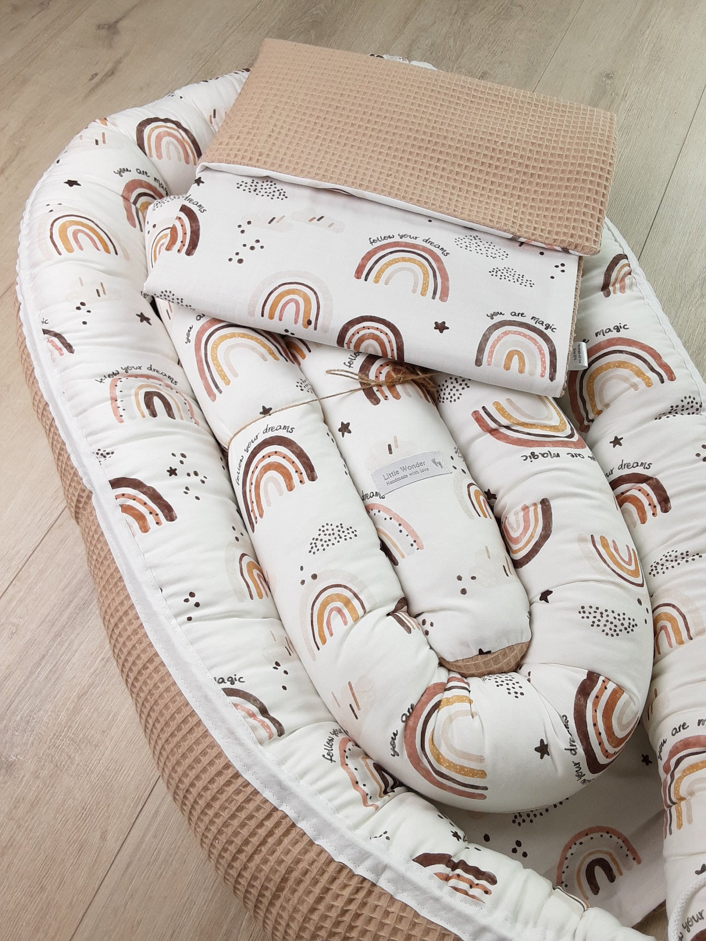 Babydecke Regenbogen beige